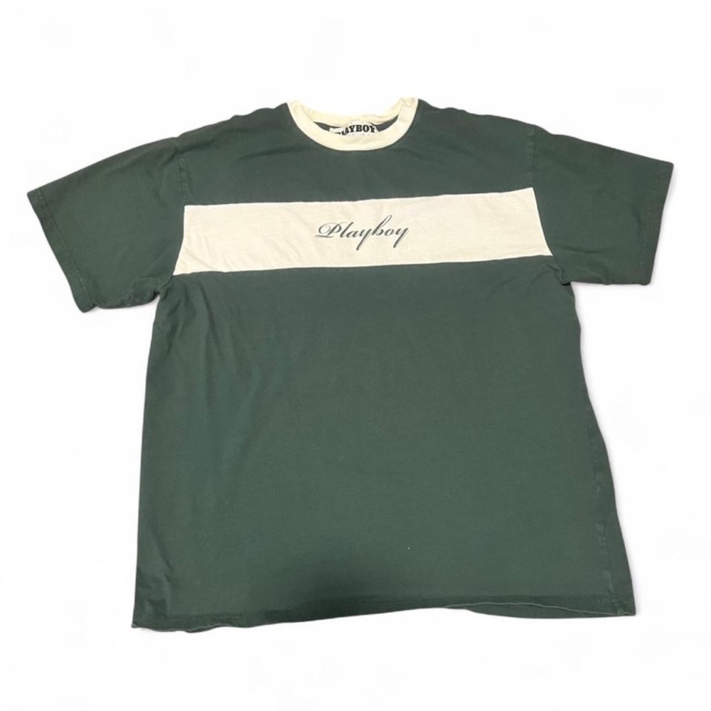 Playboy by PacSun green and white color-block short-sleeve t-shirt Size L